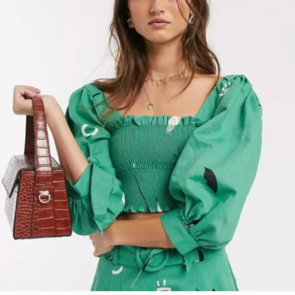 Capulet  Gracia Top Smocked Crop Top L